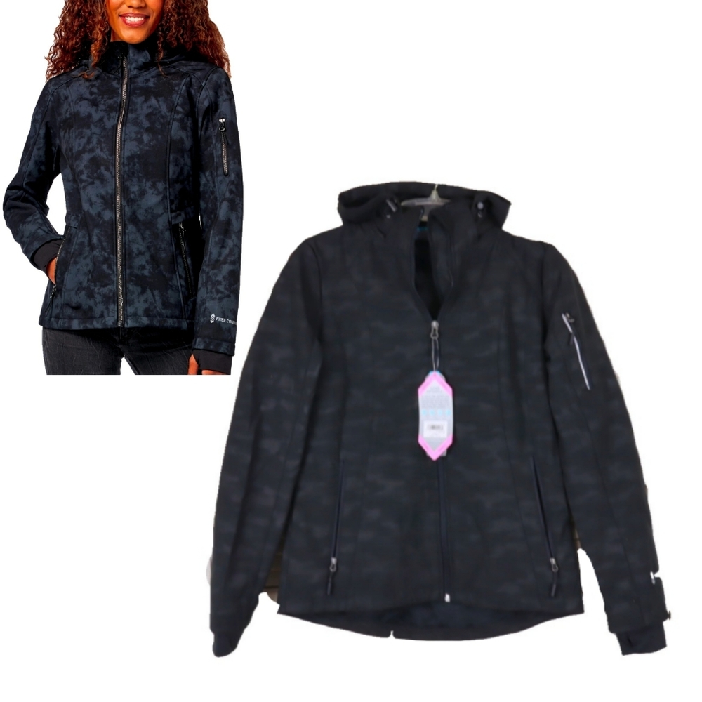 NWT Free Country Black Super Softshell Hood Jacket - Picture 2 of 7